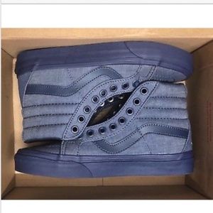 Vans Sk8 Hi Reissue Mono Chambray Navy Navy Shoes